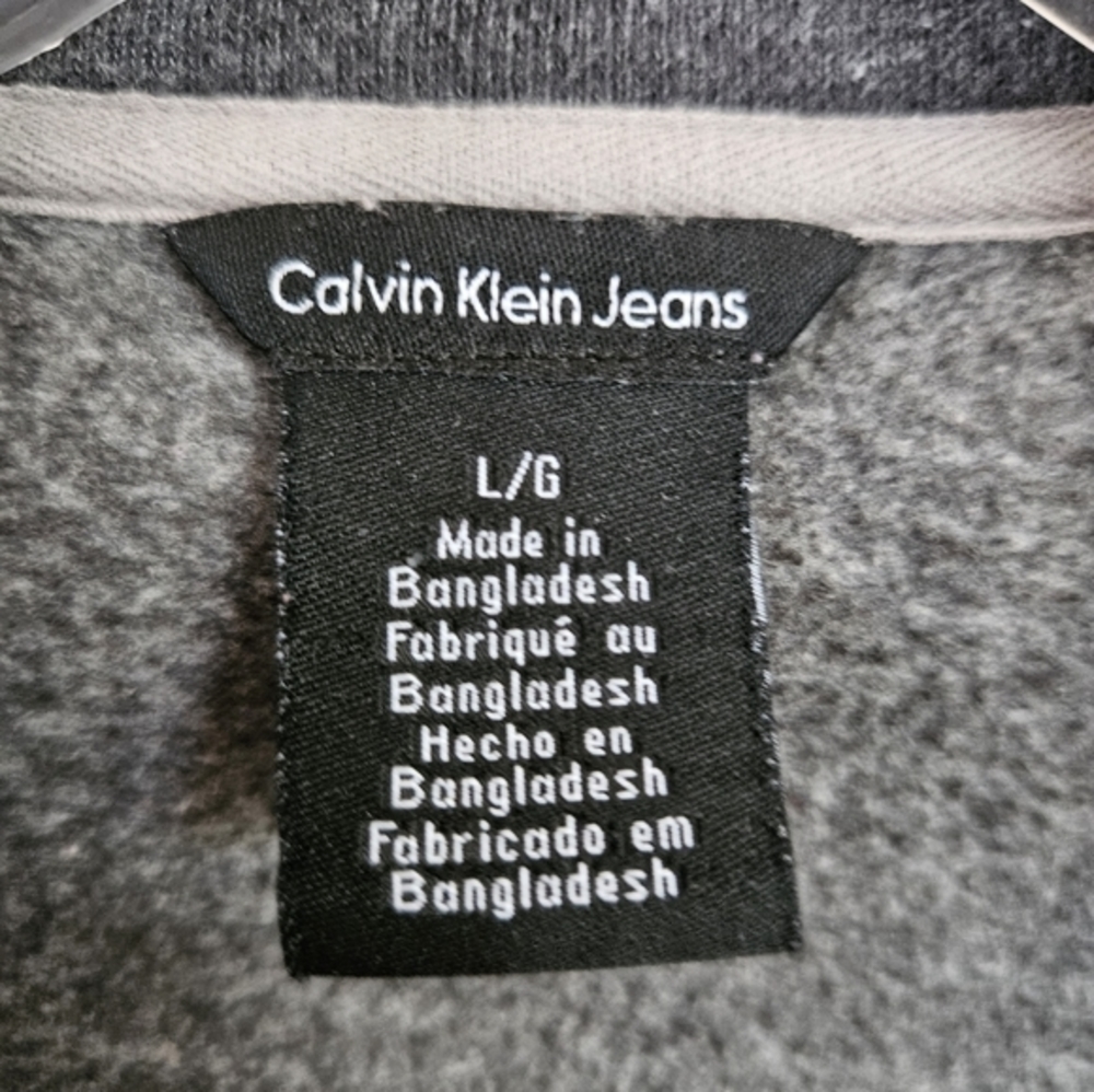 Calvin Klein Jeans men's zip up fleece jacket vintage size large - Picture 3 of 8